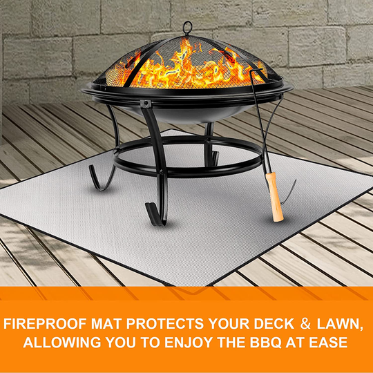 36" Diameter Round Fireproof Mat Fire Pit Mat Grill Mat,DocSafe 3 Layers Fire Pit Pad for Patio, Deck, Grass, Lawn, Heat Shield, Fire Resistant Pad for Outdoor, Fire Pit Accessories,Easy to Clean