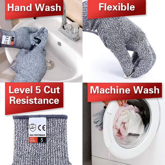 1 Pair Level 5 Cut Resistant Gloves