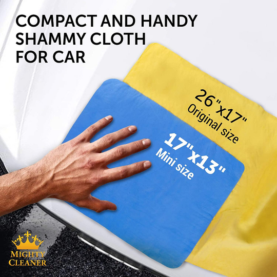 2 Pack Super Absorbent Premium Mini Chamois Cloth With Bonus Shammy Towel
