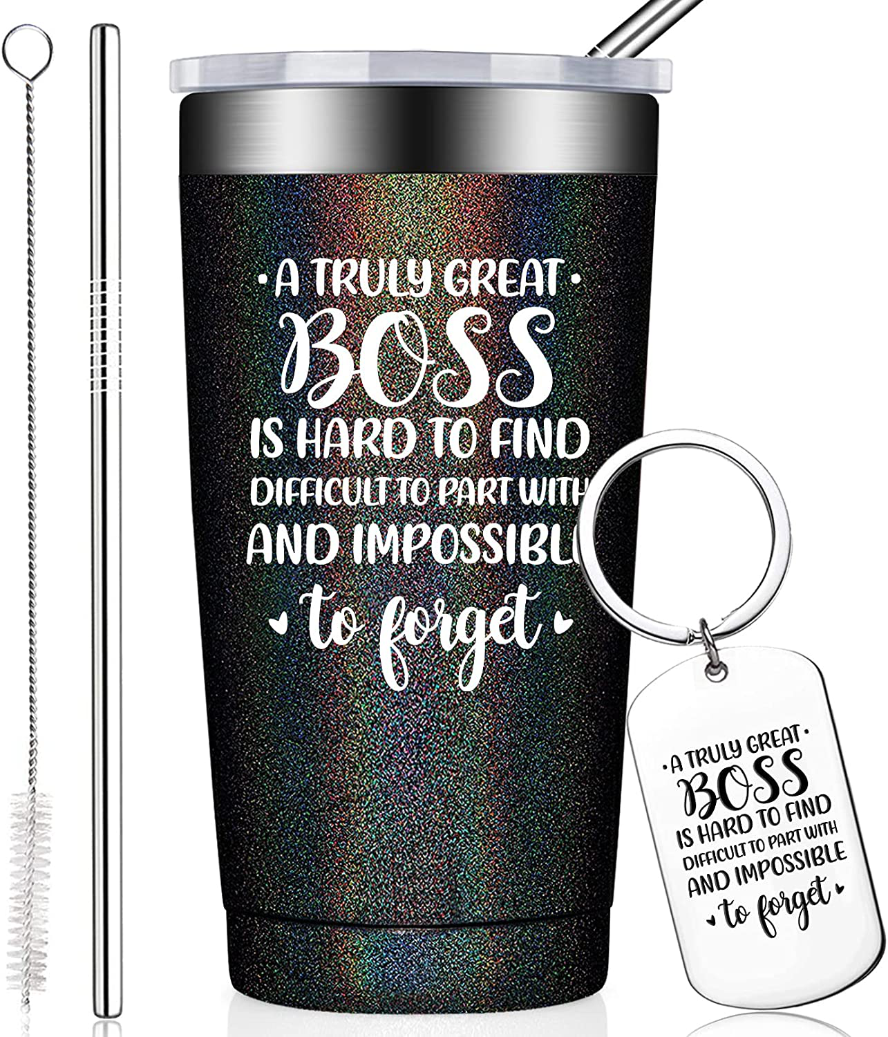 Boss Day Gifts - Farewell Moving Appreciation Retirement Birthday Christmas Gifts for Boss, Manager Director, Supervisor, Leader, Boss Lady, Women, Men - 20oz Tumbler with Straw