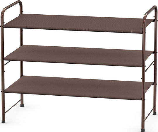Simple Houseware 3-Tier Shoe Rack Storage Organizer, Grey