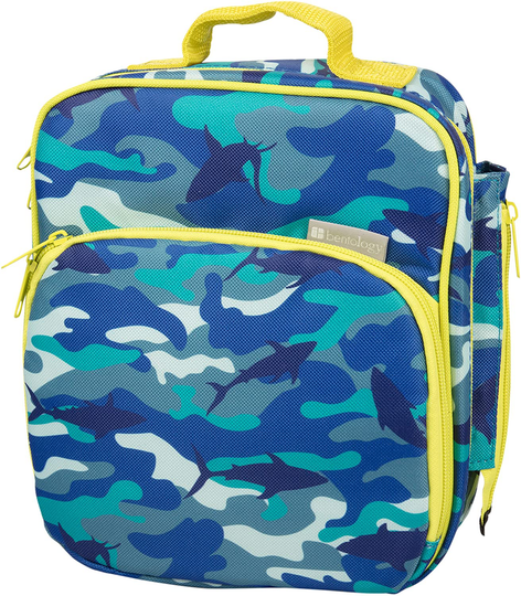 Bentology Lunch Box for Kids - Insulated Lunch Bag Tote With Handle and Pockets - Fits Bento Boxes - Pirate Skulls