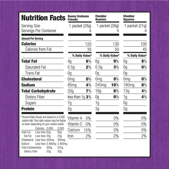 Annie's Variety Pack, Cheddar Bunnies, Bunny Grahams, Cheddar Squares, 12 ct