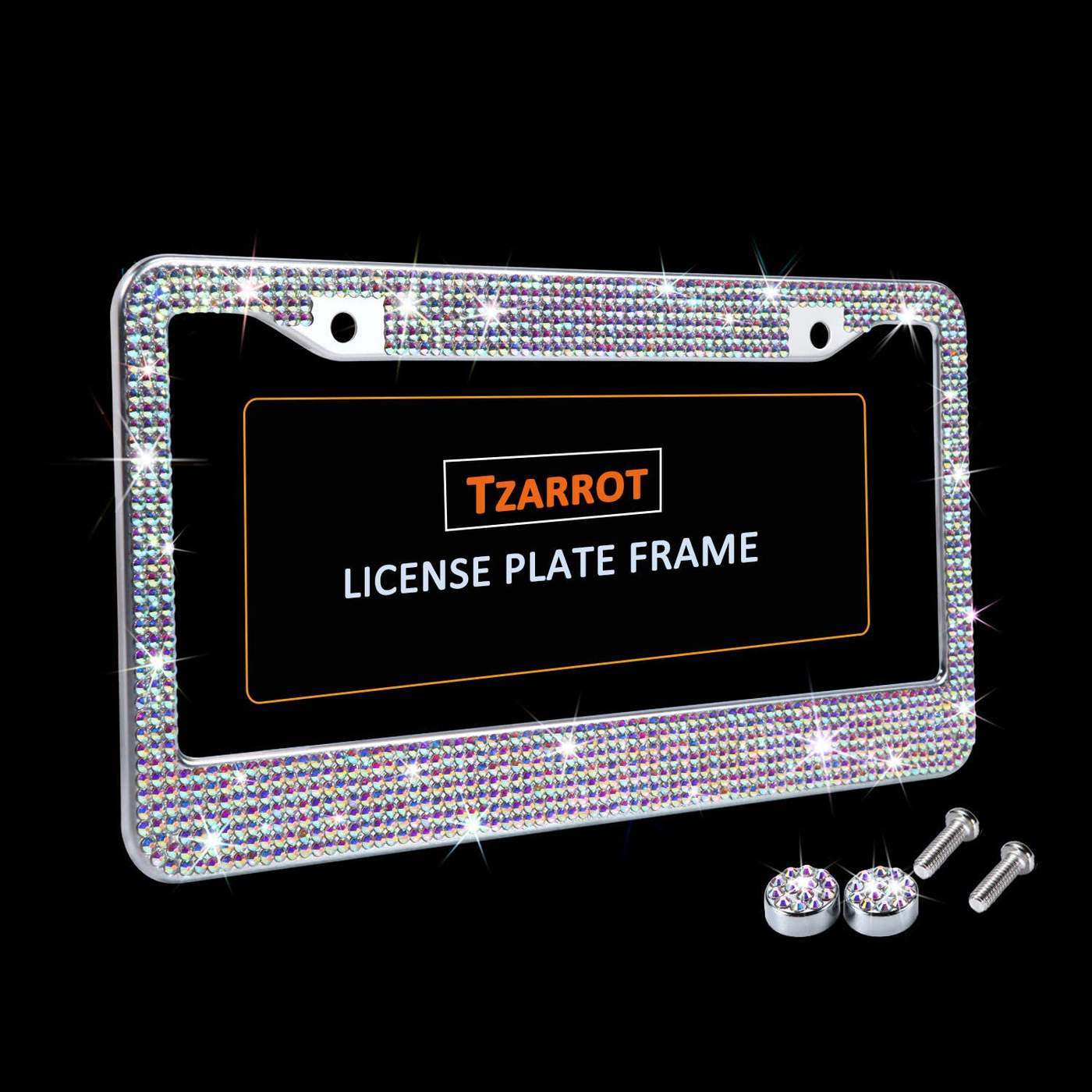 Multicolor Bling Rhinestone License Plate Frames