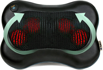 Zyllion Shiatsu Back and Neck Massager - Kneading Massage Pillow with Heat for Shoulders, Calf, Legs, Feet, Hands, Home, Office, Chair and Car - Black (ZMA-13-BK)