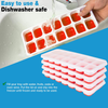 4 Pack Ice Cube Trays, Ice Tray Durable & Flexible, Ice Trays for Freezer, Silicone Ice Cube Tray, 14 Ice Cube Trays for Freezer With Lid, Super Easy Release Stackable BPA Free for Drinks & Cocktail