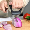 BEITESTAR Onion Holder Slicer Cutter - Stainless Steel Onion Holder for Slicing and Chopper Vegetables, Carrots, Potatoes, Tomatoes, Fruits with Ease | Safety Kitchen Cooking Tools Aid Gadget (Black)