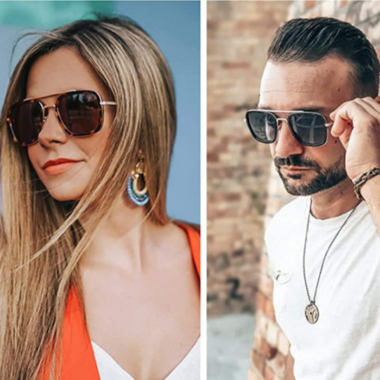 Retro Square UV400 Alloy Frame Polarized Sunglasses