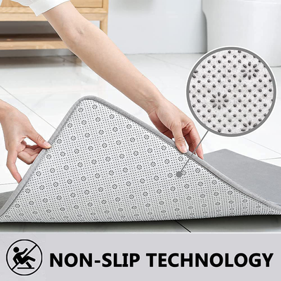 Memory Foam Bath Mat Rug for Bathroom Non Slip Thick Bathroom Rugs and Mats Extra Soft Comfortable, Super Absorbent and Machine Washable