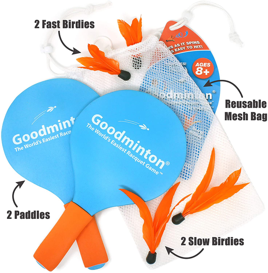 VIAHART Goodminton | The World's Easiest Racket Game | an Indoor Outdoor Year-Round Fun Racquet Game for Boys, Girls, and People of All Ages