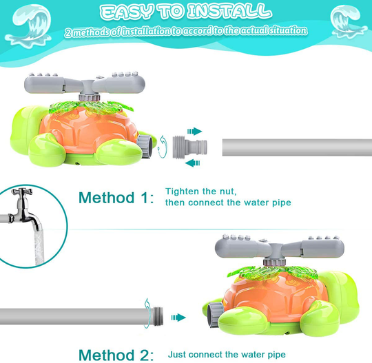 Growlsand Water Sprinkler for Kids - Spray Sprinkler Toys for Toddler Boys Girls Summer Outdoor Spinning Water Sprinkler Toy Age 3 4 5 6 7 8 9 + Year Old Great for Backyard Pool Lawn Beach Play