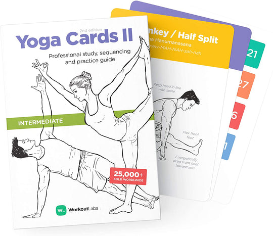 WorkoutLabs Yoga Cards II – Intermediate: Professional Visual Study, Class Sequencing & Practice Guide Vol.2 · Plastic Yoga Flash Cards/Yoga Deck with Sanskrit