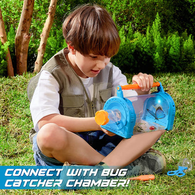 Play-Act Bug Catcher Kit for Kids - Light Up Critter Habitat Box for Indoor/Outdoor Insect Collecting - Includes Bug Tong, Tweezer, Activity Booklet, and Pipette 