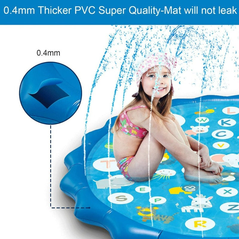 68" Splash Pad Sprinkler for Kids, Inflatable, Toddler Pool for Wading, Swimming and Learning