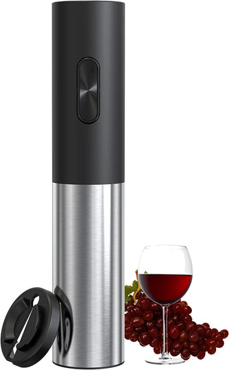 Electric Wine Bottle Opener with Foil Cutter, Battery Operated Stainless Steel