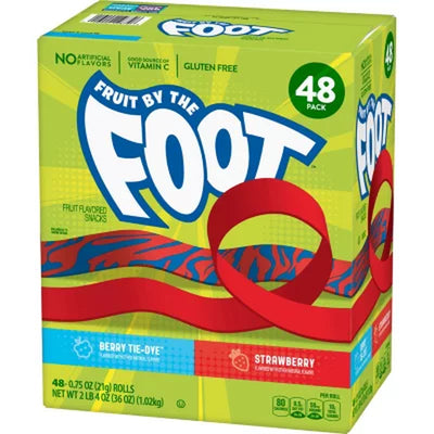 Fruit by the Foot Snacks, Berry Tie-Dye and Strawberry Variety Pack (48 Ct.)