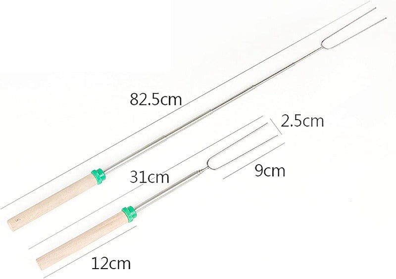 8 Pack Marshmallow Roasting Sticks - 32in Telescoping Roasting Skewers with Storage Bag