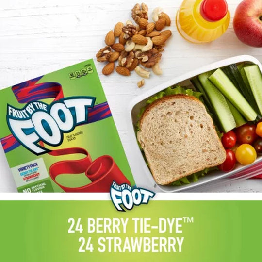 Fruit by the Foot Snacks, Berry Tie-Dye and Strawberry Variety Pack (48 Ct.)