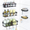5 Pack Shower Caddy Shelf Organizer,  No Drilling Adhesive Wall Mounted Bathroom Organizer Basket
