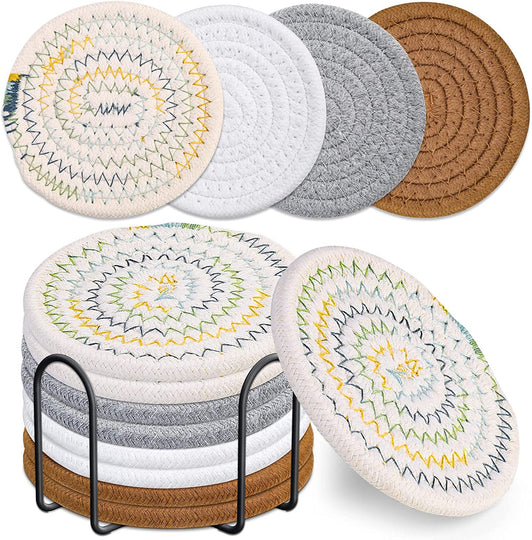 8 Pcs Drink Coasters with Holder