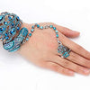 Peacock Bangle Bracelet Slave Hand Chain Attached Ring Set