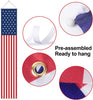 4th of July Decorations Outdoor - Hanging American Flag Banners Stars and Stripes Porch Sign -Patriotic Decor Party Supplies for July Fourth Memorial Day Independence Labor - Red White Blue (2 Pcs)