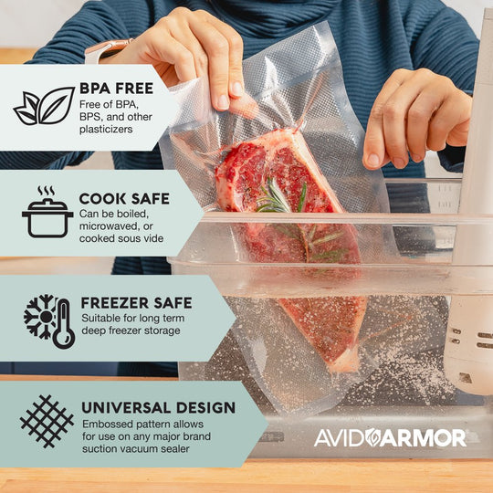 2 Pack 8" X 50' Vacuum Sealer Bags, BPA Free Food Saver Bags