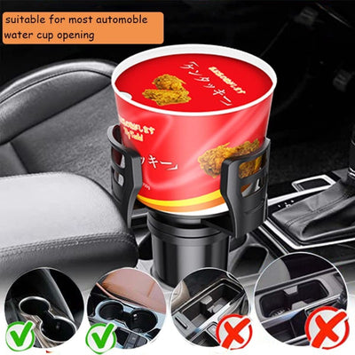 Car Cup Holder Expander, 2 in 1 Multifunctional Vehicle Mounted Cup Holder with Adjustable Base