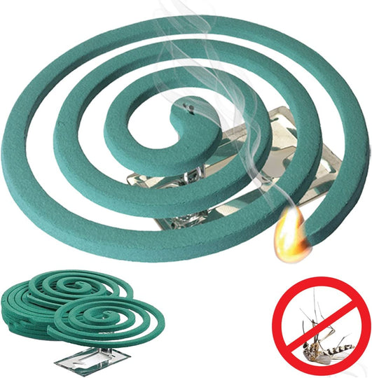 Mosquito Repellent Coils - Outdoor Use Reaches Up to 10 feet - Each Coil Burns for 5-7 Hours (Three Pack Contains 12 coils & 6 Coil Stands)