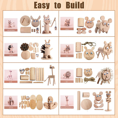 8 in 1 Craft Wooden Puzzle for Kids - DIY Stem Building