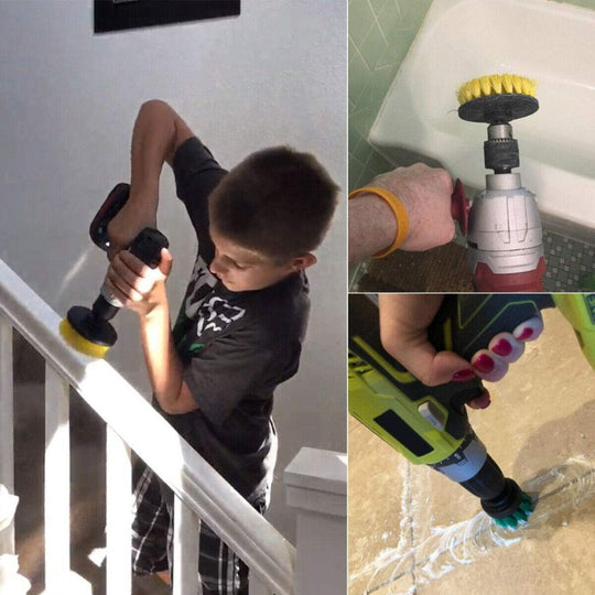 4 PCS Drill Brush Attachment Set - Power Scrubber Drill Cleaning Brush Kit