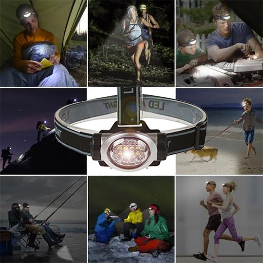 2 Pack: Headlamp 8 LEDs Flashlight - 4 Modes