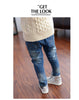Spring Autumn Elastic Waist Children Denim Pants Kids Boys Jeans Casual Ripped Leggings For Baby Girls Child clothes