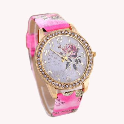 Women's Rose Series Luxury Studded Quartz Watch