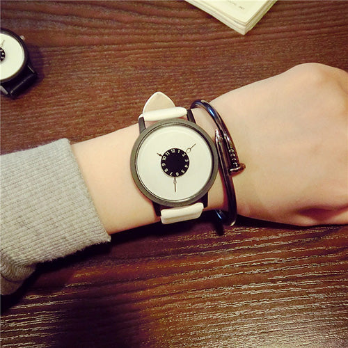 Women men quartz-watch BGG brand unique dial design lovers' watch