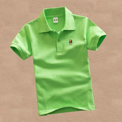 new fashion boys t shirts for kids summer children clothes solid color cotton short sleeve boys girls polo shirt DQ299