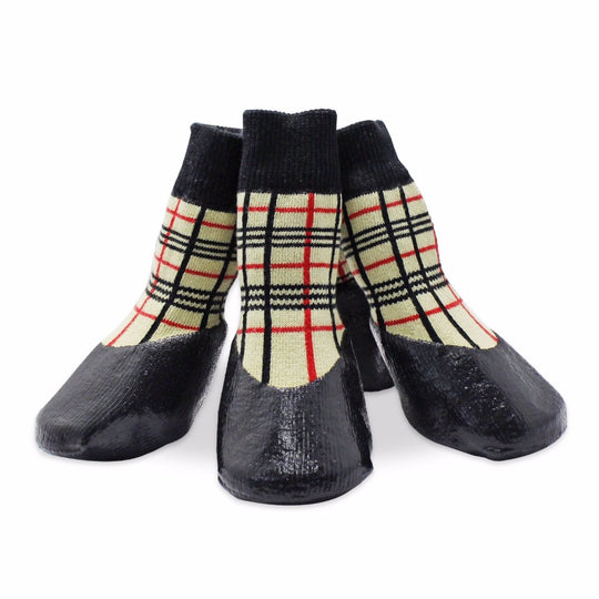 Autumn Winter Outdoor Waterproof Dog Socks Anti Skid Small and Large 4pcs Set Pet Shoes Dog Cotton Shoes