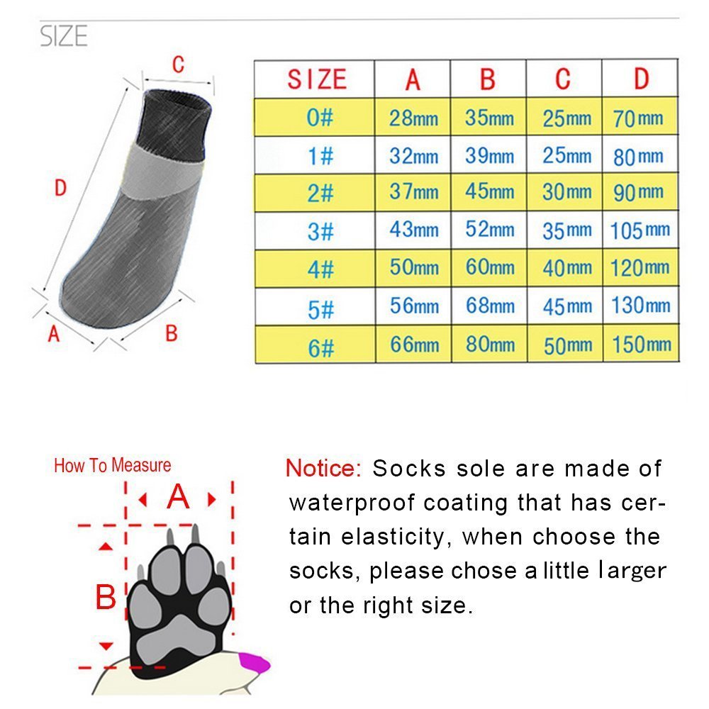 Autumn Winter Outdoor Waterproof Dog Socks Anti Skid Small and Large 4pcs Set Pet Shoes Dog Cotton Shoes