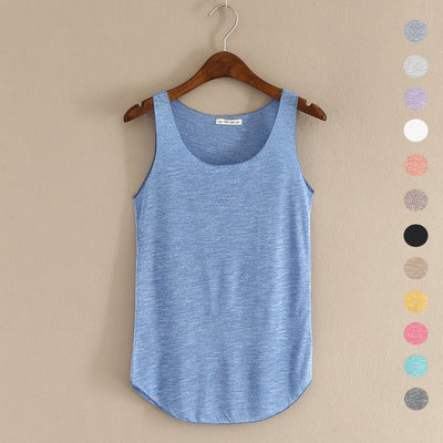 Women's Stretch Fit Cotton O-Neck Fitness Tank Top