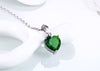 DOUBLE-R 925 Sterling Silver Emerald Necklace Sapphire Pendant Ruby jewelry heart Necklaces & Pendants for women silver 925