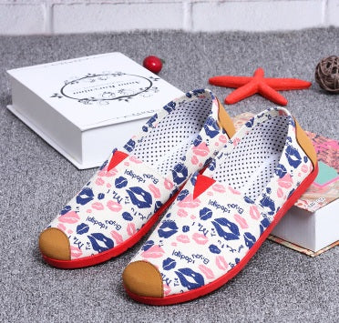 Women's Cute Strip Cloth Spring and Summer Canvas Shoes