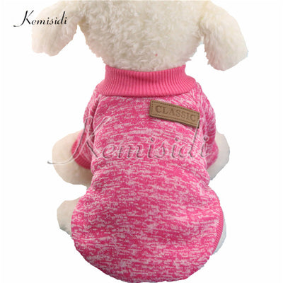 KEMISIDI Dog Clothes Ten Colors Classic Fashion Wool Sweater Dog And Cat Autumn And Winter Sweet Fleece Clothing