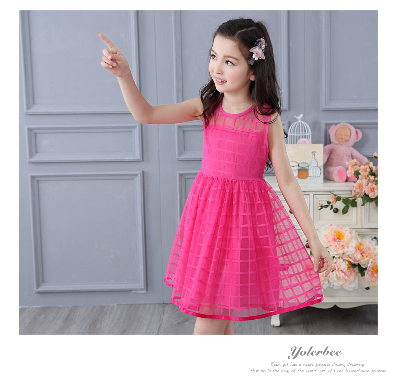 Kids Girls Summer Dress new children Sleeveless dress girl child princess 95%cotton dress vest dress