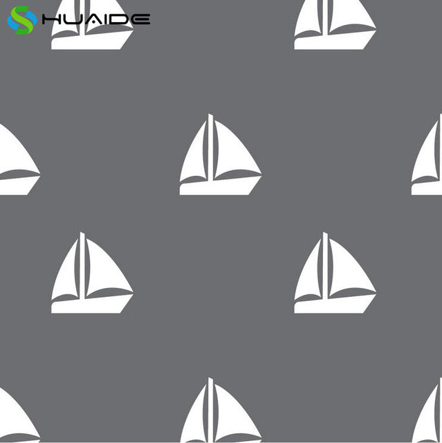50pcs/set White Sail Boats Wall Stickers For Kids Room Boys Girl Bedroom Nursery Baby Wall Decals Custom Color Child's Gift A320
