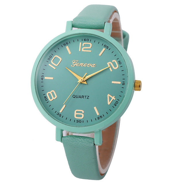 Women's Luxury Fashion Faux Leather Quartz Wrist Watch