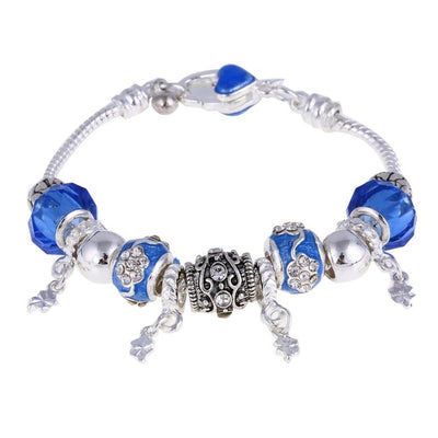 Women's Crystal Charm Silver Bracelets