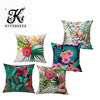Fashion High Quality Cotton Linen Tropical plant Flowers Grass  Decorative Throw Pillow Case Cushion Cover Sofa Home Decor
