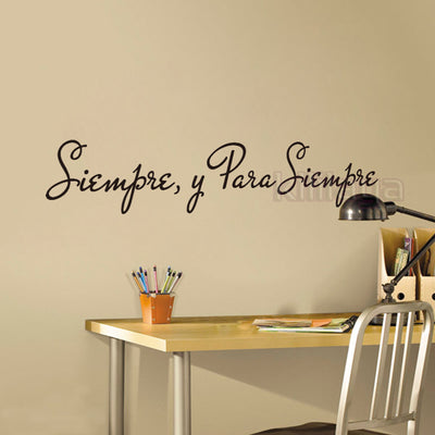 Spanish Quote "Siempre, y para siempre" Vinyl Wall Stickers Wall Decals Home Decor Wallpaper for Living Room House Decoration