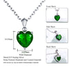 DOUBLE-R 925 Sterling Silver Emerald Necklace Sapphire Pendant Ruby jewelry heart Necklaces & Pendants for women silver 925