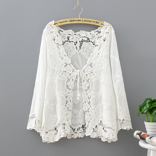 Women's Lace Kimono Summer Lace Up Tops